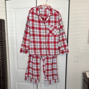 Wondershop Red and White Checkered womens Pajama Set Large